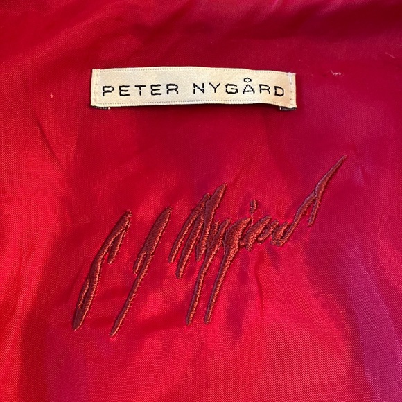 Peter Nygard Red Leather/Knit Jacket, - Picture 5 of 10
